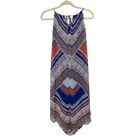 Sequin Hearts Scarf Dress Halter Keyhole Bohemian Sheer Lined Side Slit Small - Picture 5 of 9